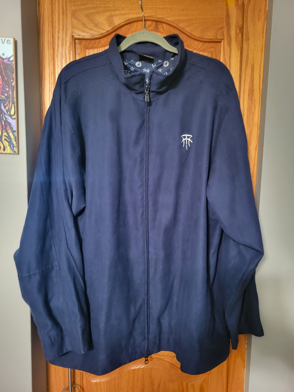 Adidas Jacket Mens L Tracy McGrady T-MAC Navy Full Zip Basketball Lined Coat